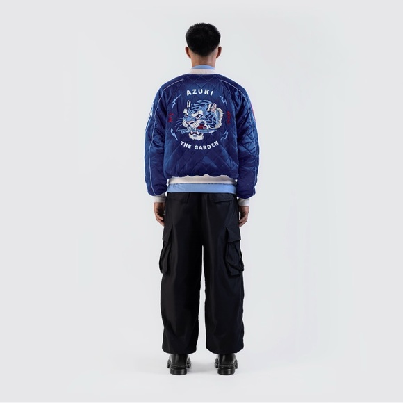 Azuki Twin Tigers silk + reversible UNISEX sukajan jacket (M) NWT - Picture 6 of 11